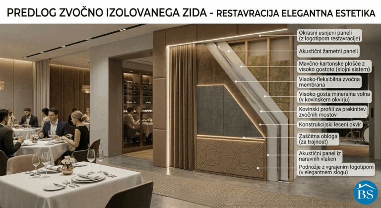 predlog zvocno izolovane stene