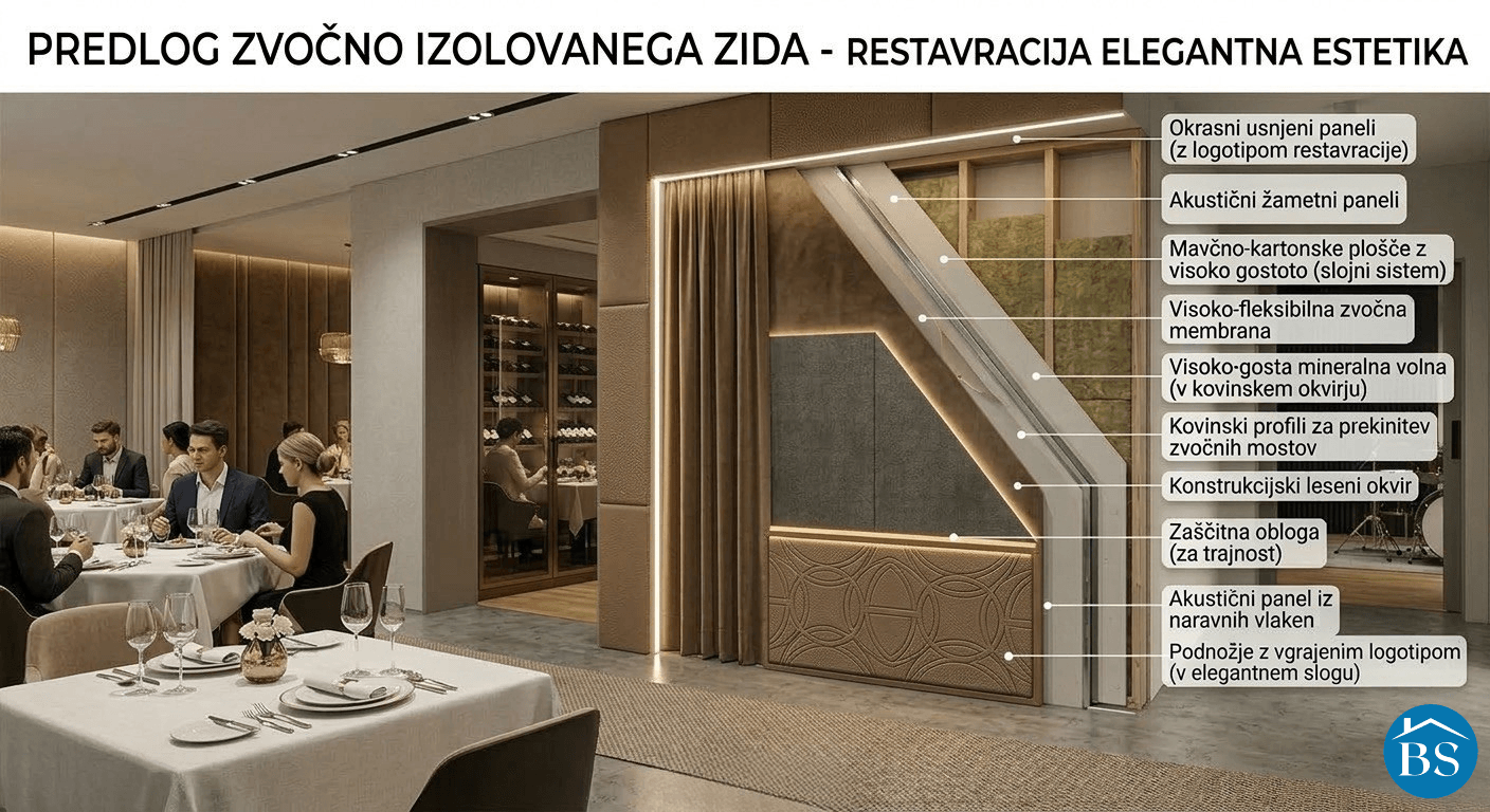 predlog zvocno izolovane stene