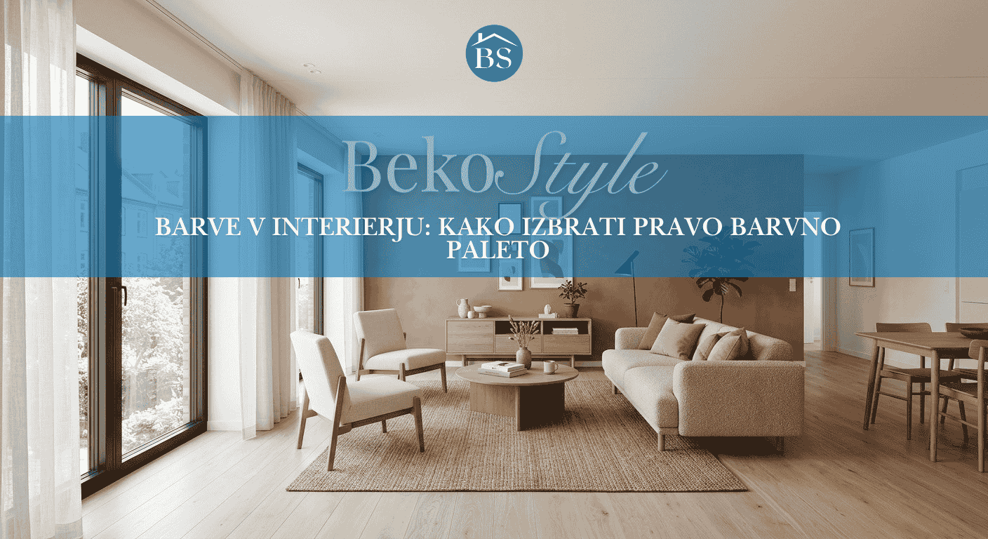 dnevna soba z barvno poudarjeno steno v toplem odtenku — barve v interierju